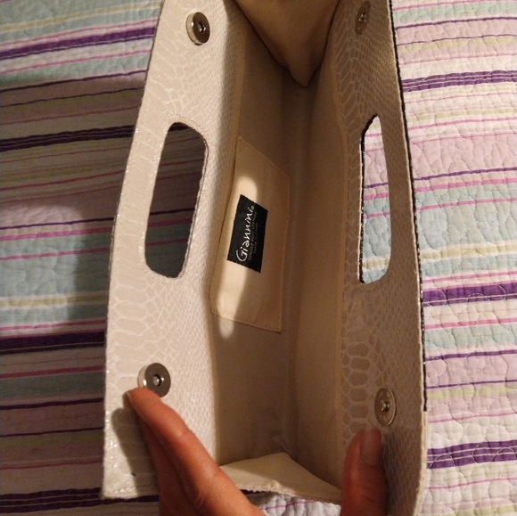 Vintage faux Snake skin print envelope Giannini purse 👜 - Picture 7 of 16